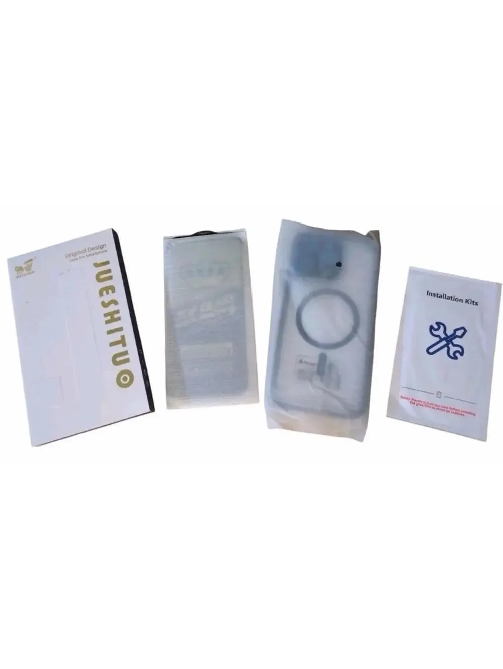 JUESHITUO Magnetic Case for iPhone 15 Pro Max w/Camera Lens Protector Blue